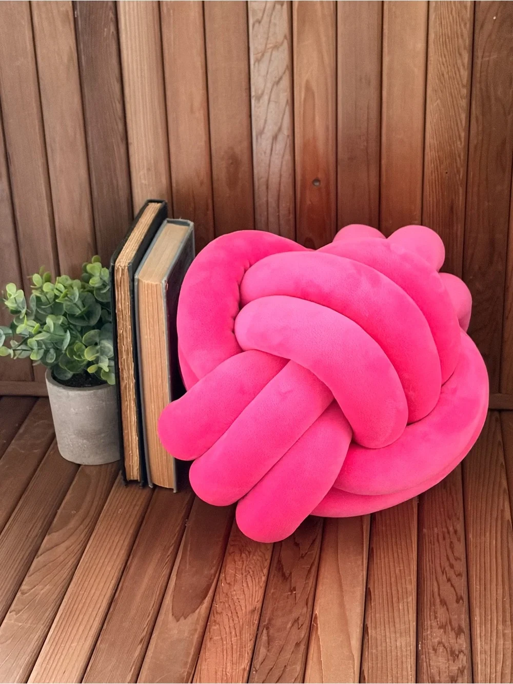 Sculptural Hot Pink Knot, Throw Pillow, Y2K Barbie Decor